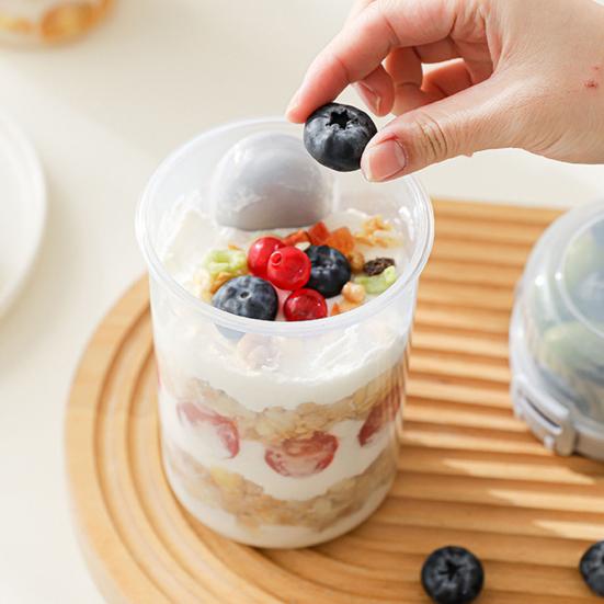 Dvoupatrová nádoba na salát s vidličkou 0,83 l PP potravinářské kvality Bento box Neprosakující Lehký Piknikový obědový box na snídani Oběd do práce Cestování