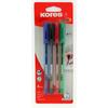 Ballpoint Pen - KORES - K-PEN K1 - Medium Tip - Triangular Barrel - Set of 4 Assorted Colors