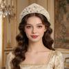 Elegant Sponge Hairband Triangle Pearl Rhinestone Hair Hoop Vintage Vintage Hair Accessories  Party