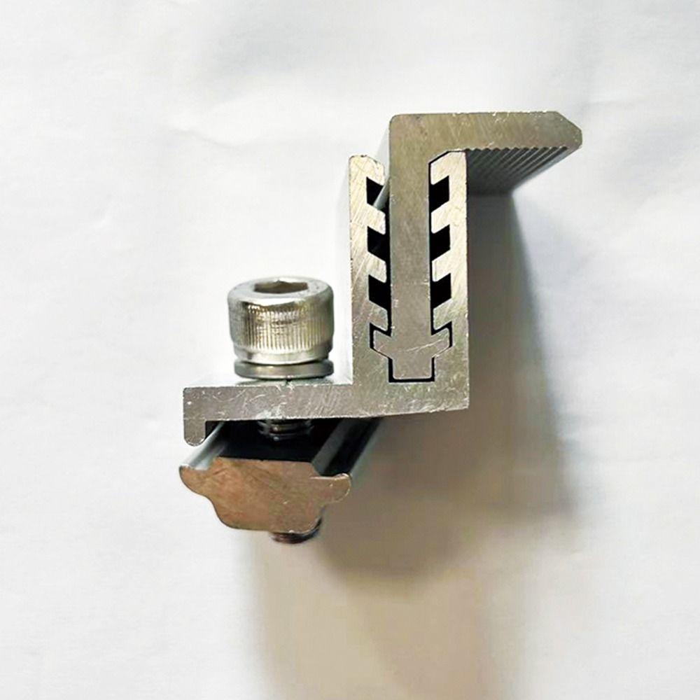 4Pcs Aluminum Solar Panel Clamps Medium Pressure Solar Rail End Clamps  Photovoltaic Support