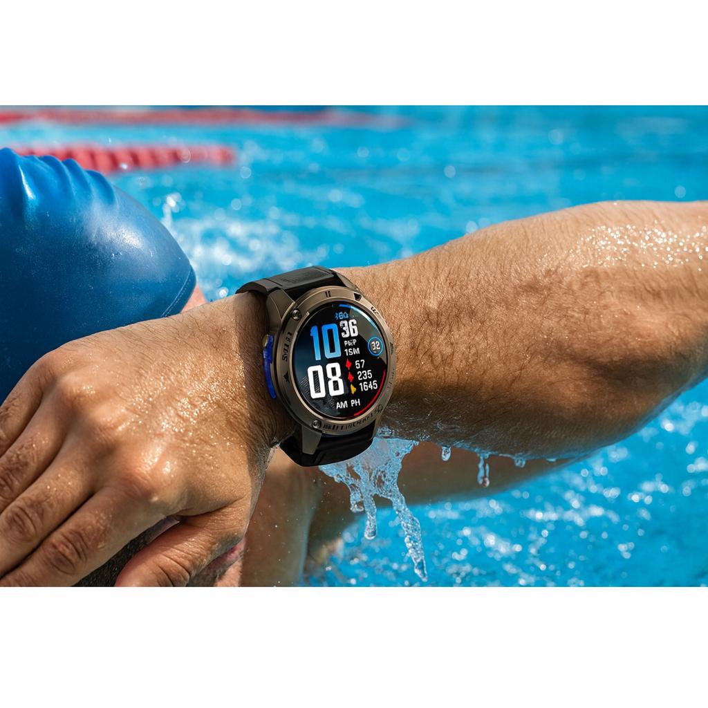 Smartwatch wenom dm56 sportowy męski damski gps wodoodporny pl pływanie