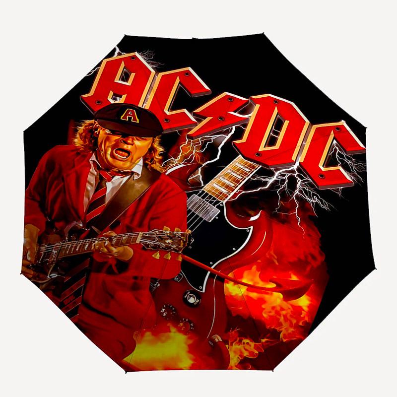 

1pc AC/DC, Guitarist Automatic Open, Windproof, Compact Travel Umbrella, Gift for Birthday, Christmas, Business 93036