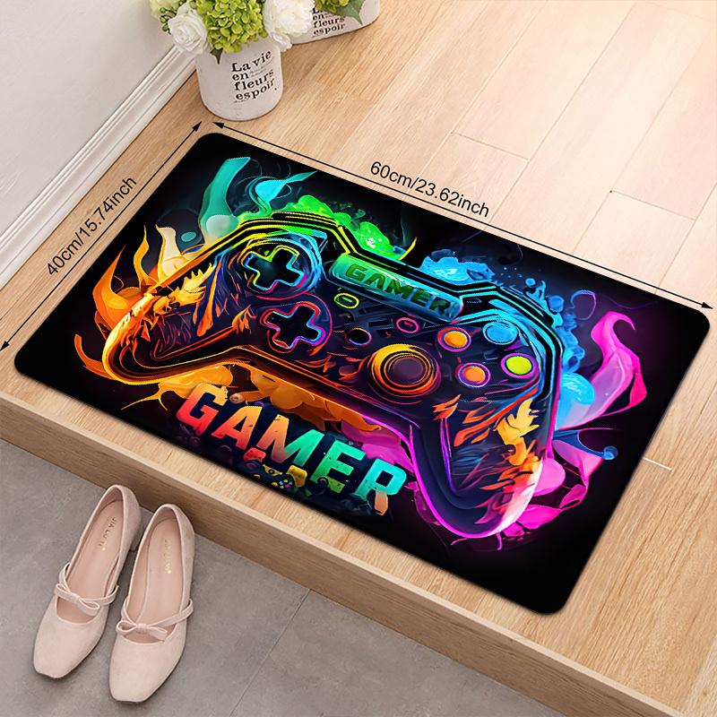 Gamer Controller Rug Video Game Themed Door Mat Entrance Decor Gaming Carpet