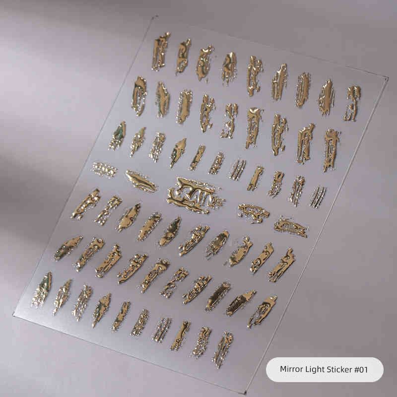 

Mirror Silver Matte Three-Dimensional Gilding Nail Sticker to3621 gilt light sticker bronzing]