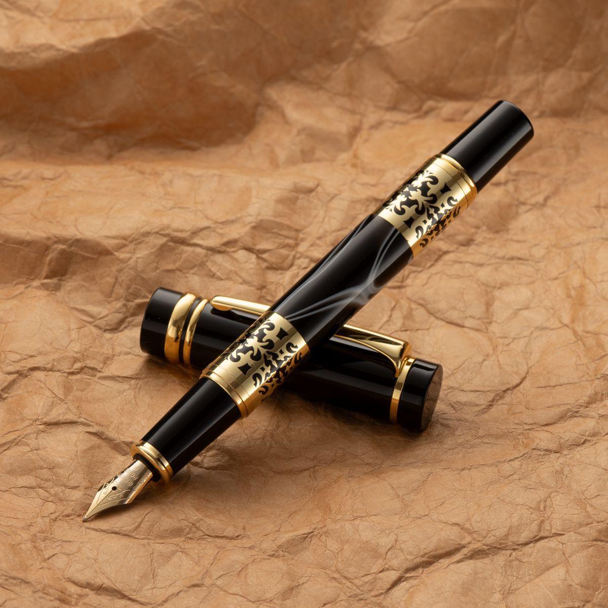 

Luxury Metal 26 Large Nib Fountain Pen Acrylic Body Calligraphy Practice Pen Large curved tip-1.0mm