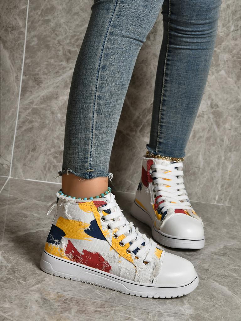 Women's Shoes Round Head Lace Sponge Sole Vulcanized Shoes for Women New Breathable Sports Shoes for Women Casual Shoes