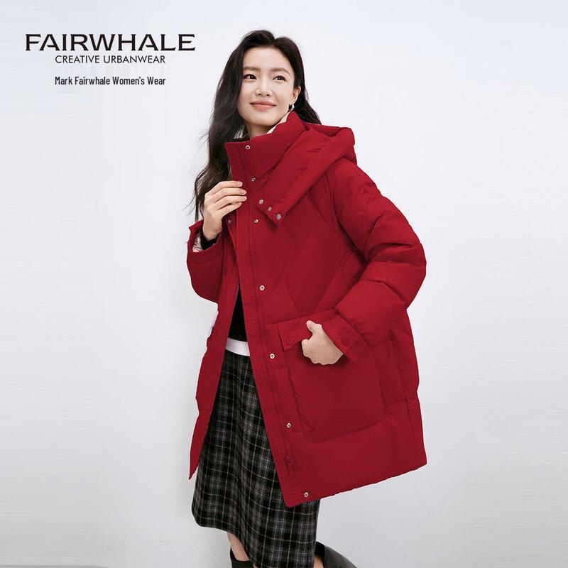 

Женский пуховик средней длины с капюшоном Mark Fairwhale 2025 новой коллекции M