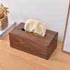 Black Walnut Solid Wood Tissue Box - Living Room Desktop Napkin Holder