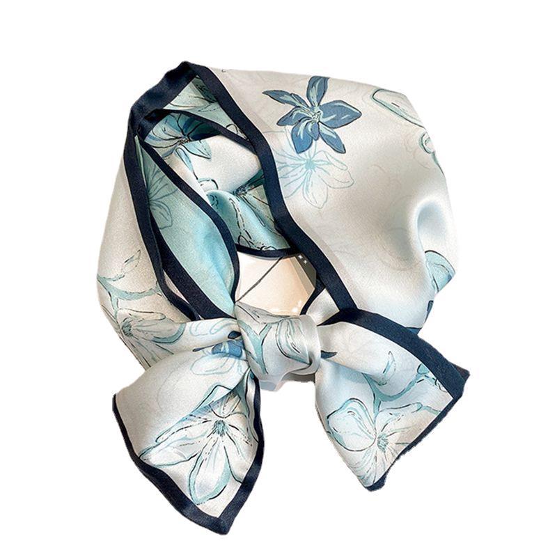 Line Masang Silk Silk Scarf Spring And Summer Double-Sided Silk Scarf Thin And Narrow Long Scarf Streamer Versatile