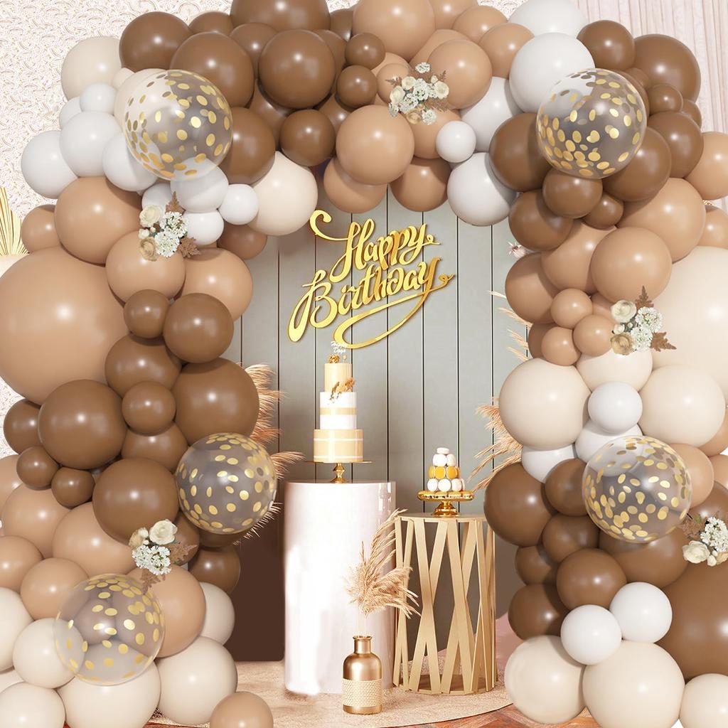 Dark Skin Sand White Balloon Garland Arch Kit Birthday Party Decor Kids BabyShower Wedding Birthday Party Supplies Latex Balloon