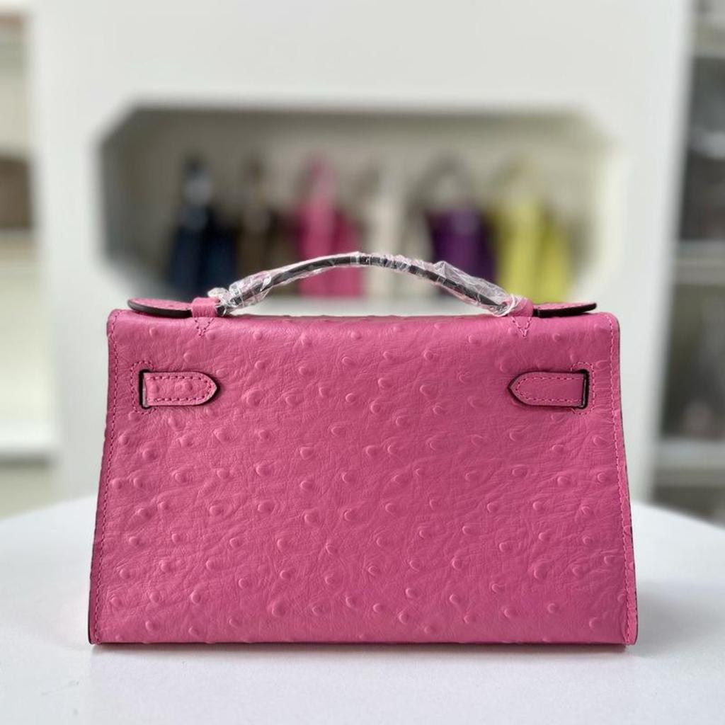 2026 Novice Palm Print Mini Bag Generation Ostrich Pattern Leather Shoulder Crossbody Dinner Clutch Bag Cross-border Wholesale