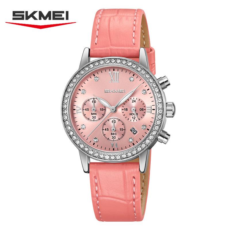 Watch waterproof watch quartz watch women's fashion diamond-encrusted high-value calendar quartz watch