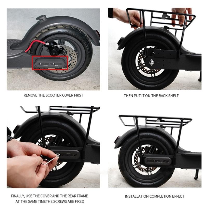 Aluminum Alloy Scooter Rear Cargo Rack Electric Scooter Rear Rack Thickened Rear Luggage Rack Scooter Accessories