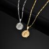 Classic Virgin Mary Prayer Pendant Necklace for Men Women, Silver Gold Color Metal Necklace, Religious Amulet Jewelry Unisex