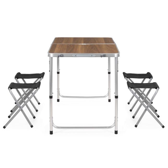 Folding Camping Set - SPRINGOS - CS0178 - 3-level Adjustable Height - Suitcase Format - 4 Folding Chairs