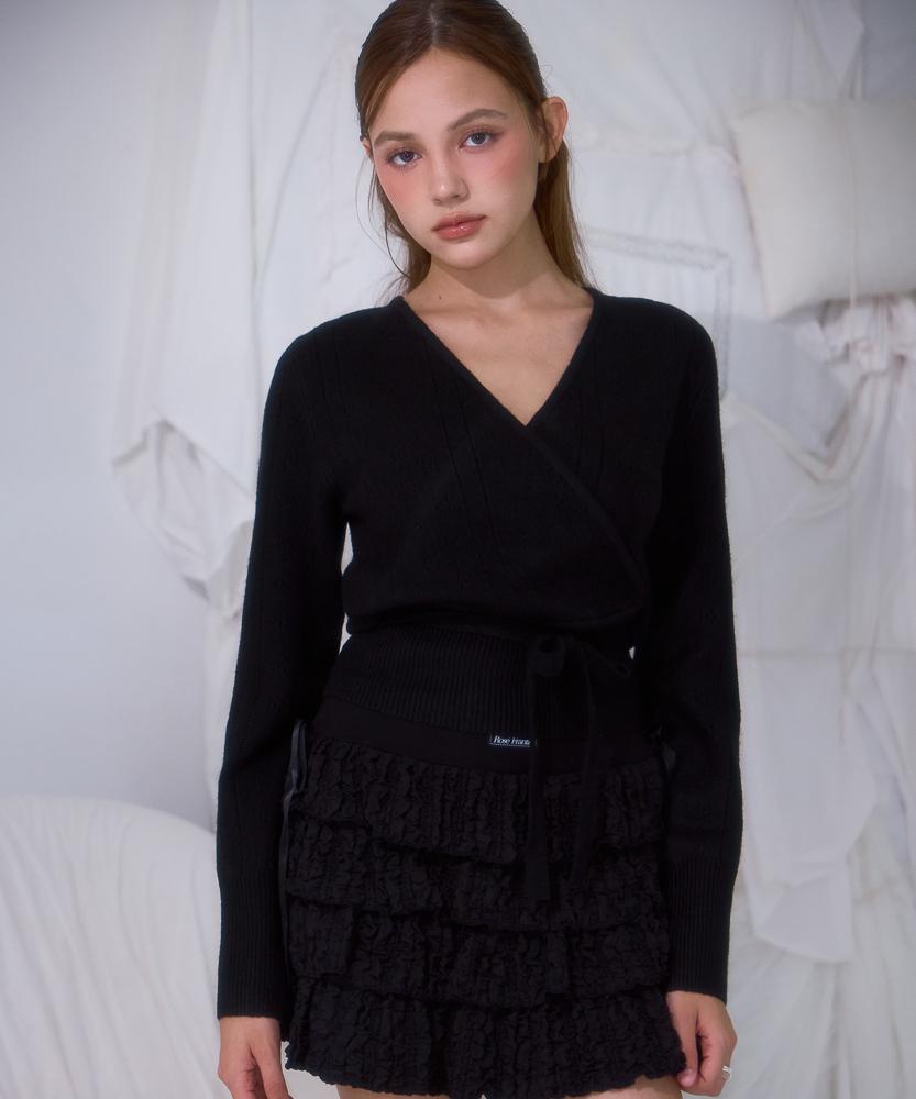 ROSEFRANTZ Muse Wrap Rib Knit [Black]