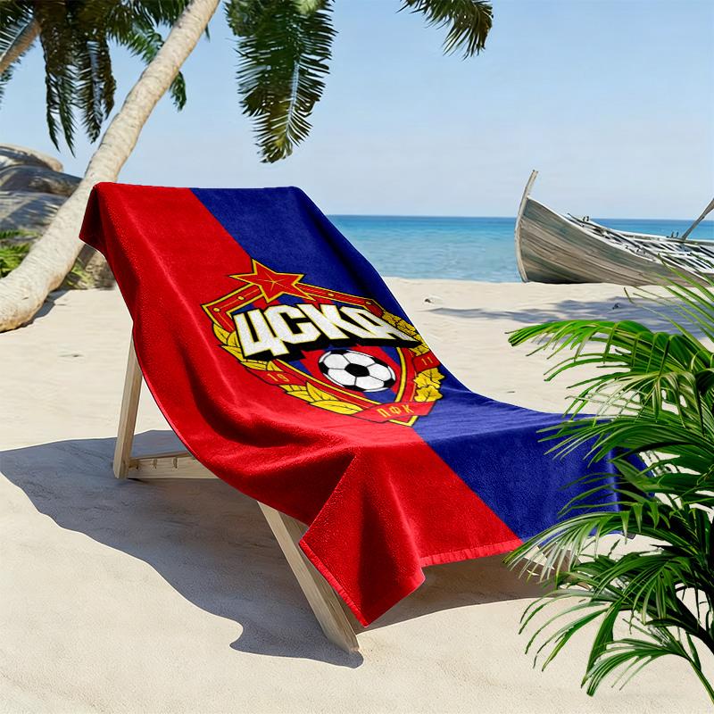 CSKA Moscow Print Beach Towel, Large Soft Quick Dry Towel for Beach Camping Swimming