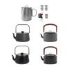 Outdoor Teapot Camping Cup Set with Folding Handle Easy Cleaning Design and Protective Carry Bag for Outdoor Activity