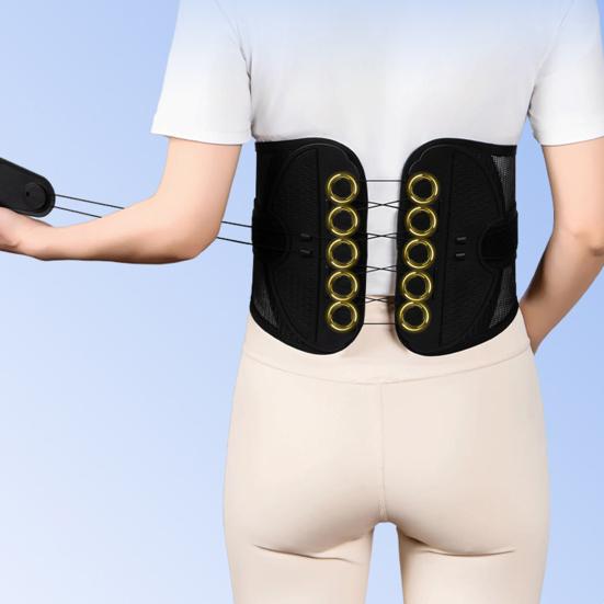 Ergonomic Lumbar Support Belt Lower Back Relief Posture Improvement Compression Waist Brace Men Women Adjustable Waist Wrap