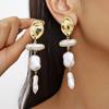 New Arrival Irregular Simulate Baroque Pearl Pierced Earrings for Women Mom Hyperbole Long Dangle Tassels Earrings Jewelry Gifts