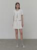 ETMON Pleats Tweed Mini Skirt, White