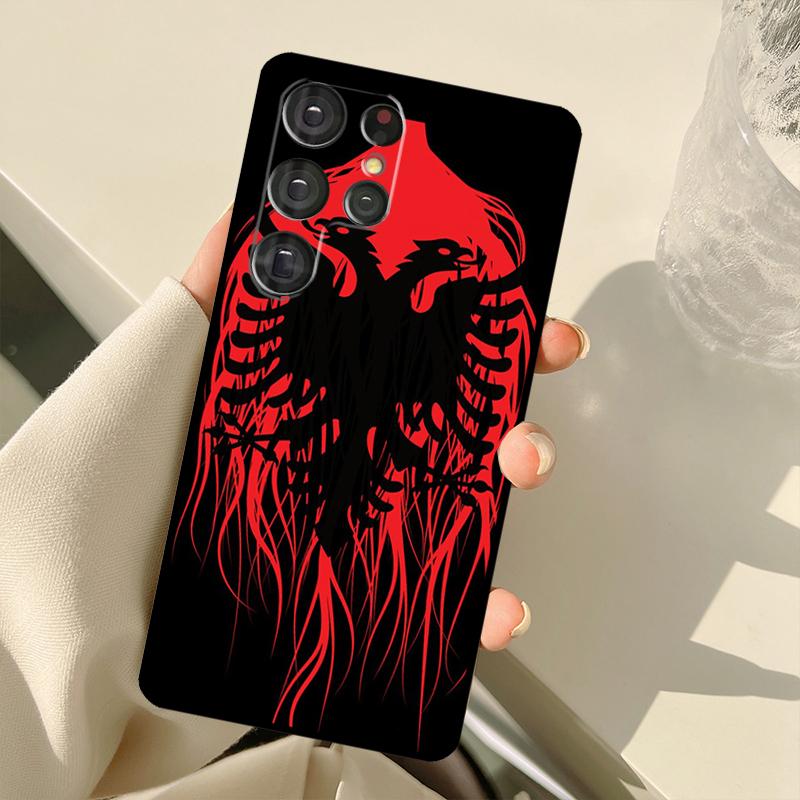 Albanian Flag Eagle For Samsung Galaxy S21 S22 Ultra Note 20 S8 S9 S10 Plus Note 10 Plus S20 FE Phone Cover