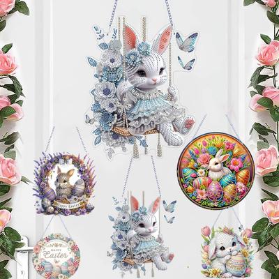 2025 Paashaas Diamond Art Hanger Diamond Painting Huisdecoratie 5D DIY Diamond Painting Stippen Hanger voor Raamdecoratie