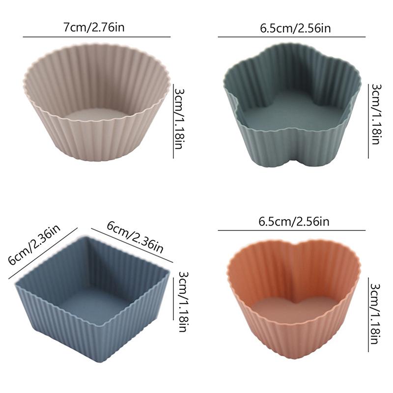 12Pcs/Set Silicone Cake Mold Muffin Cupcake Baking Molds Kitchen Cooking Bakeware Diy Cake Decorating Baking Tools