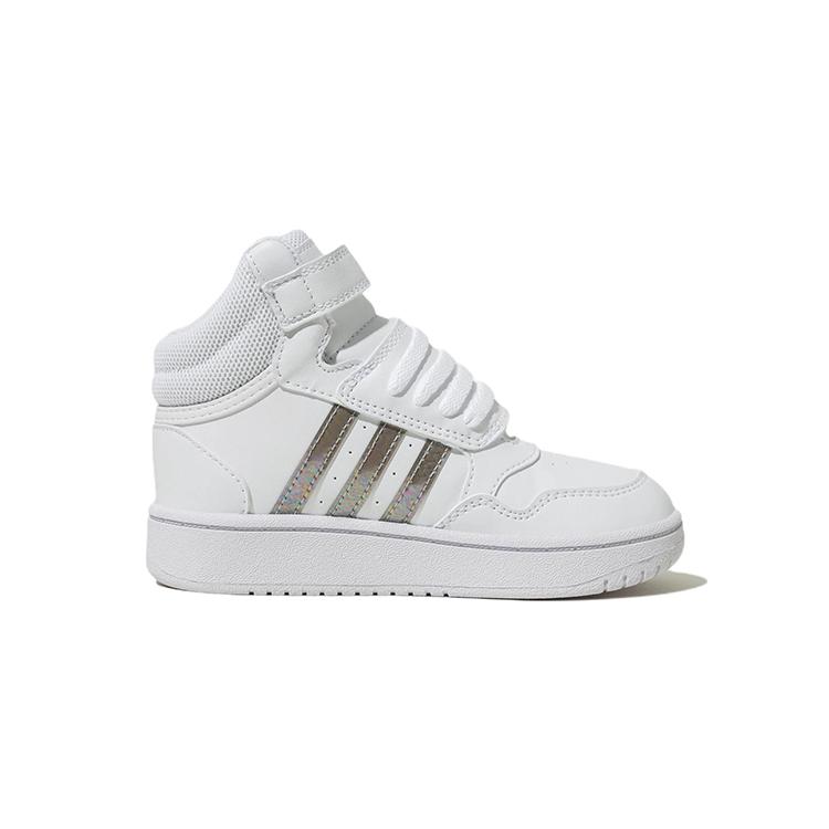 Adidas Hoops MID 3.0 AC Synthetic Leather Abrasion Resistant High top Skateboard Shoes White Infant And Toddler HP2660