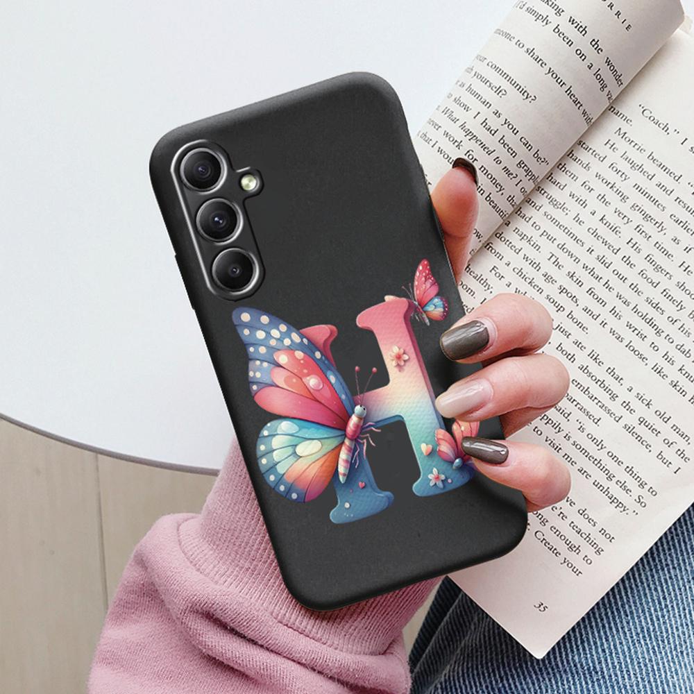 Phone Case For Samsung Galaxy A15 A25 A35 A55 A13 Colorful Letter Love Flower Butterfly Women INS Shell Fundas Bumper Soft Cover