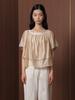 GANISONG Summer Double Layered Sheer Blouse_Sand