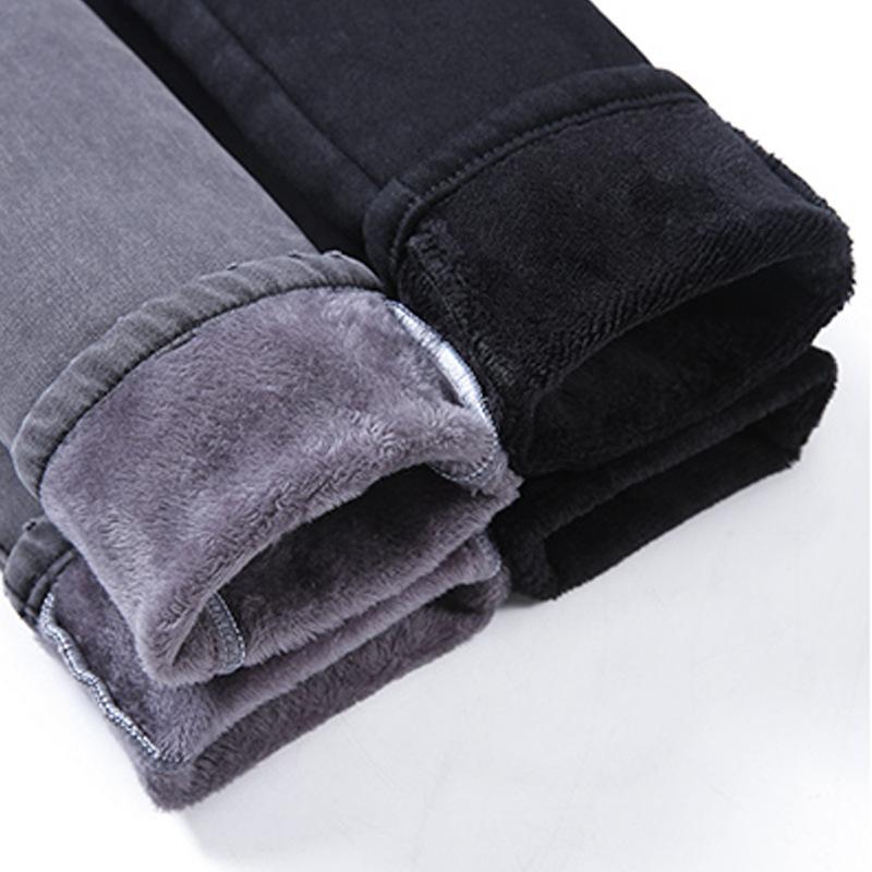 Women's High Waist Fleece Lined Skinny Pencil Jeans Slim High Stretch Warm Denim Pants Elegant Commuter Winter Long Trousers
