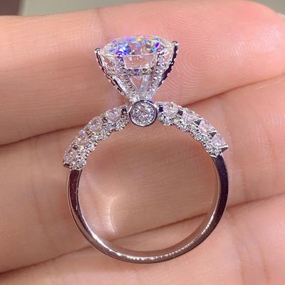 Sterling  Wedding Rings for Women AAA Cubic Zirconia Fashion Lady's Finger Accessories Jewelry Gifts