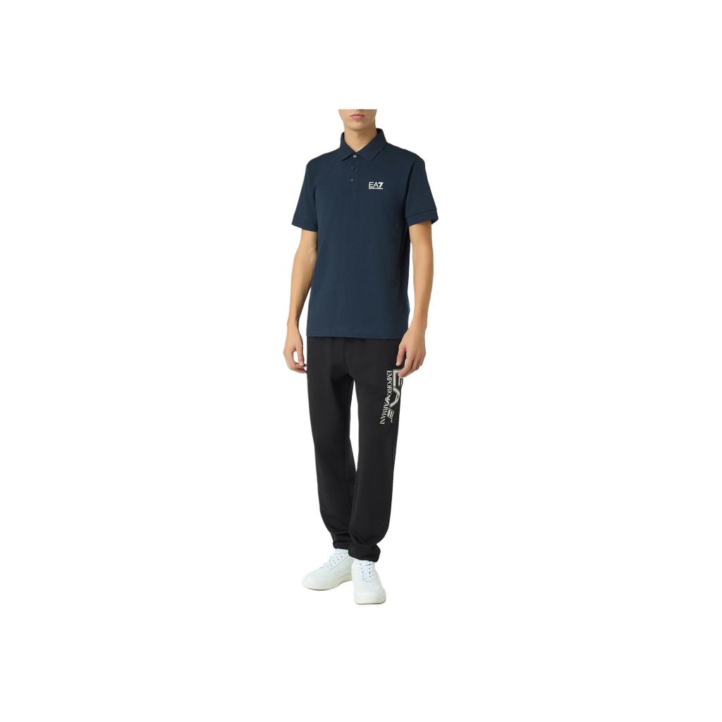 Emporio Armani EA7 Logo Slim Fit Polo Shirt Men Tops Blue 8NPF14-PJVQZ-1562