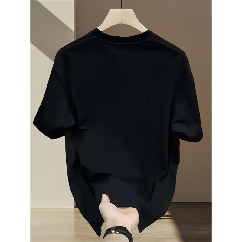 European Sizes Fashion Brand Printed Short-sleeved T-shirt for Men In Summer Heavy Pure Cotton Korean-style Japanese-style Printed Versatile Tops