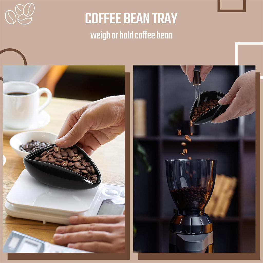 Leeseph Coffee Bean Dosing Cup & Spray Bottle Kit for Bar, Static Reduction Ceramic Single Dose Tray, Barista Accessories Set