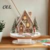 Indoor Holiday Display Pieces Acrylic Christmas Table Decor, Gingerbread House Tree Ornaments, Ornaments for Desk Waterproof Desktop Decorations