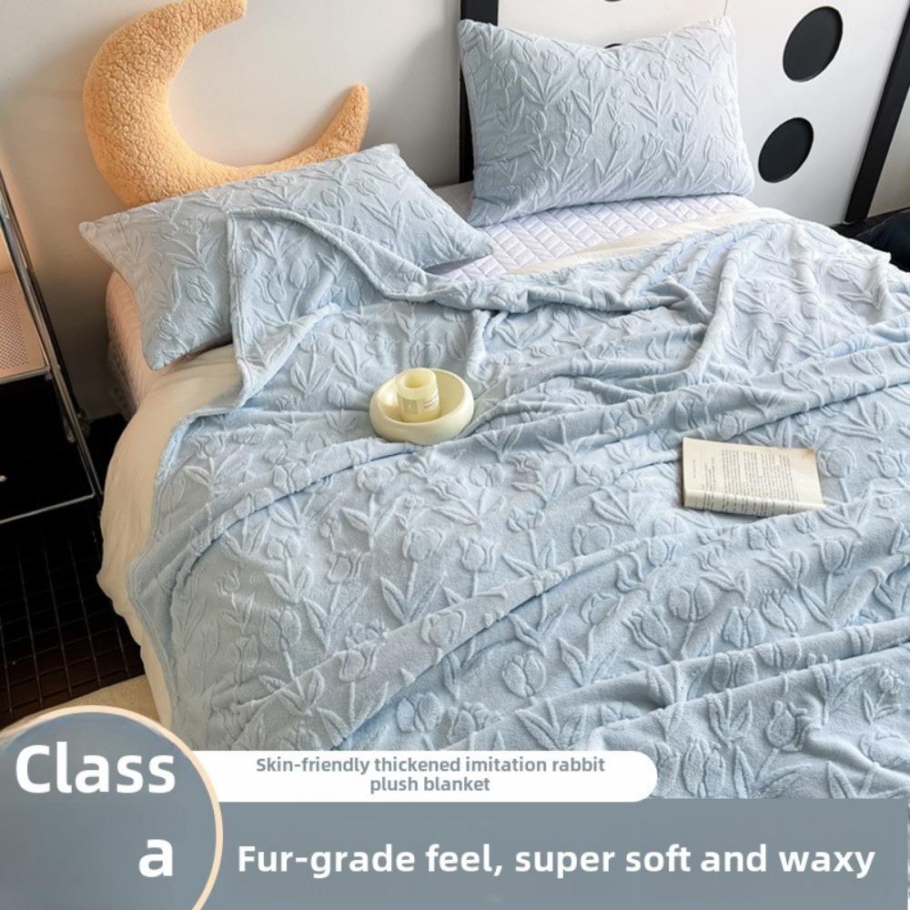 Manta para dormir de terciopelo de conejo de imitación