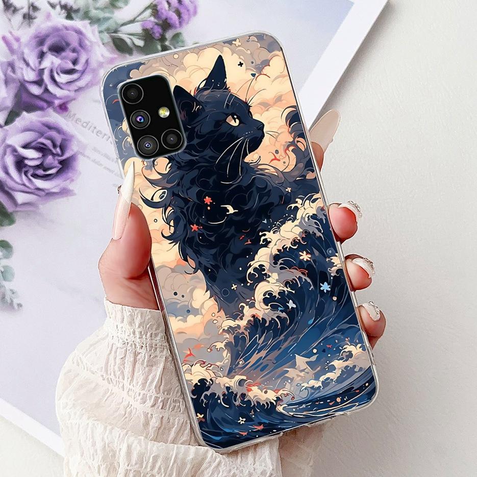 For Samsung Galaxy M51 Case SM-M515F Colorful Flower Painted Cover Soft Silicone Phone Case For Samsung M51 M 51 GalaxyM51 Shell