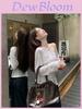 Tshirt Oversize Knit Blouse With Embroidery For Women Spring 2025