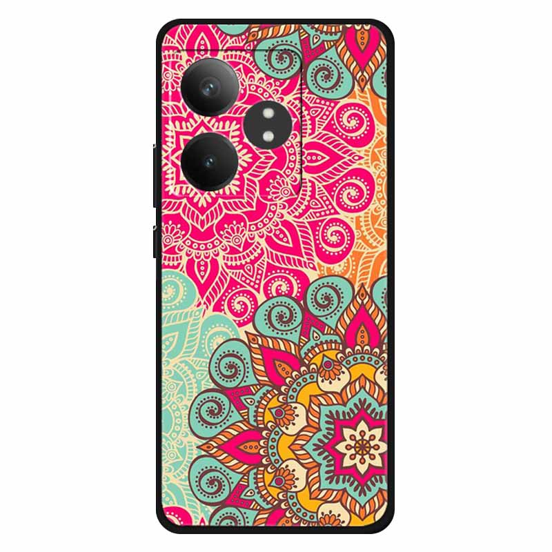 For Realme GT 6T Case Soft Feeling Silicone Luxury Phone Covers For Realme GT 6 GT6 Cases TPU Painted Marble Beautiful GT6t Wolf