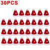 30/1Pcs Mini Santa Hats Christmas Wine Bottle Covers Lollipop Candy Hat Xmas Kids Gifts Navidad Party Table Dinner Decorations