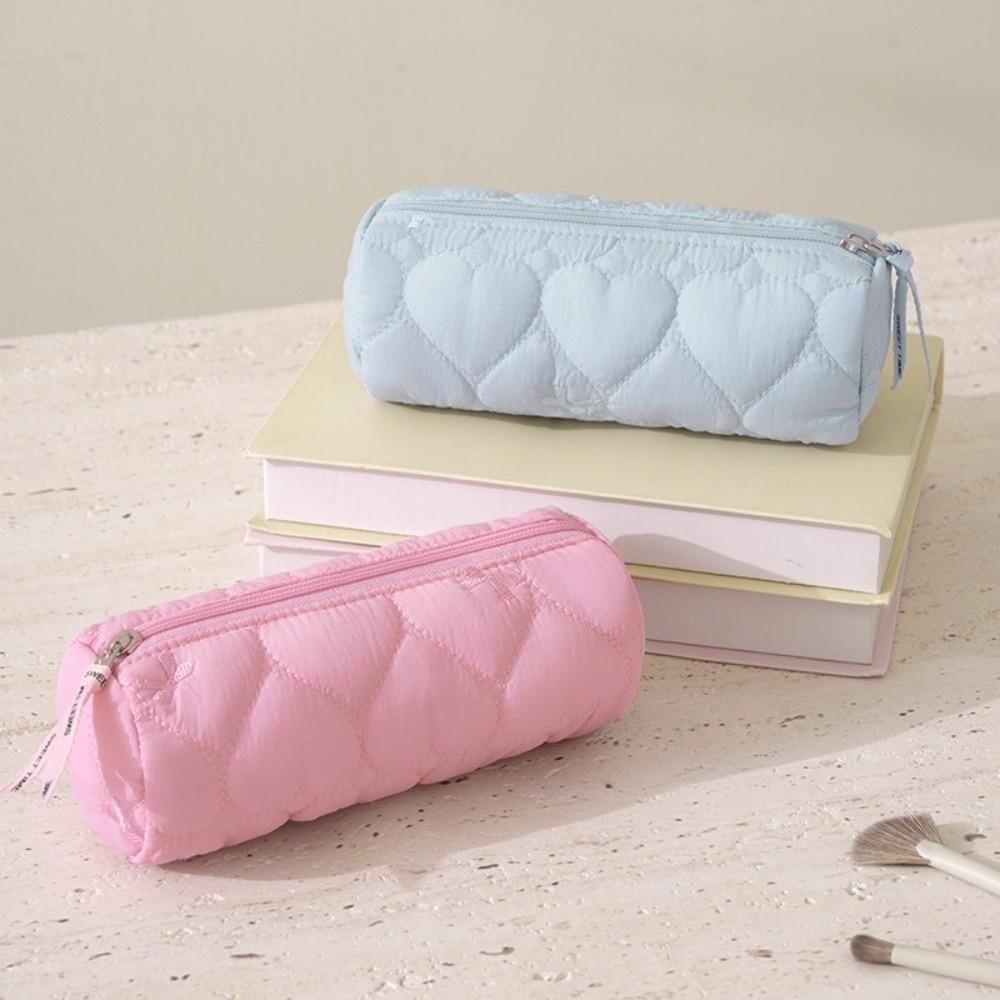 Large Capacity Pencil Case Love Bowknot Design Pencil Box New Makeup Brush Organizer for Students
