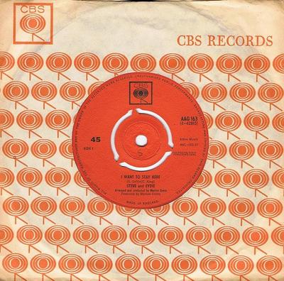 7-Zoll-Schallplatte STEVE & EYDIE - I Want To Stay Here AAG163 CBS 1963 UK Jazz Gebraucht