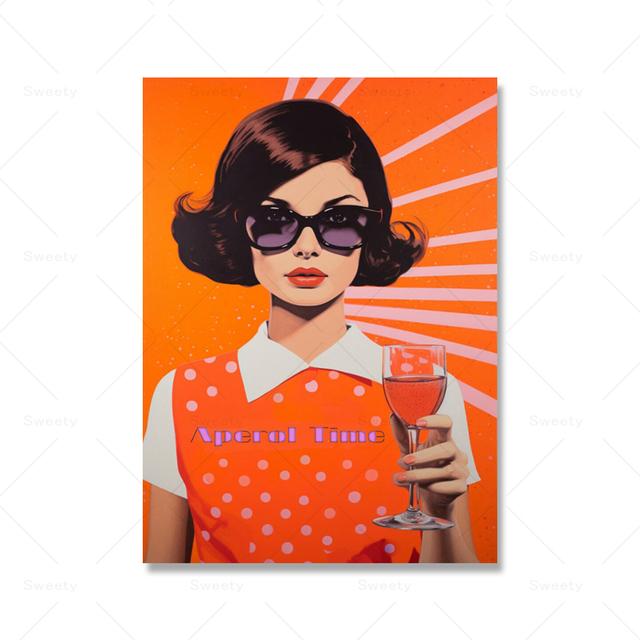 Vintage plakát Aperol Sprite Pop Art Print Inspirace Vintage Cart Kitchen Wall Art Painting Cocktail Image