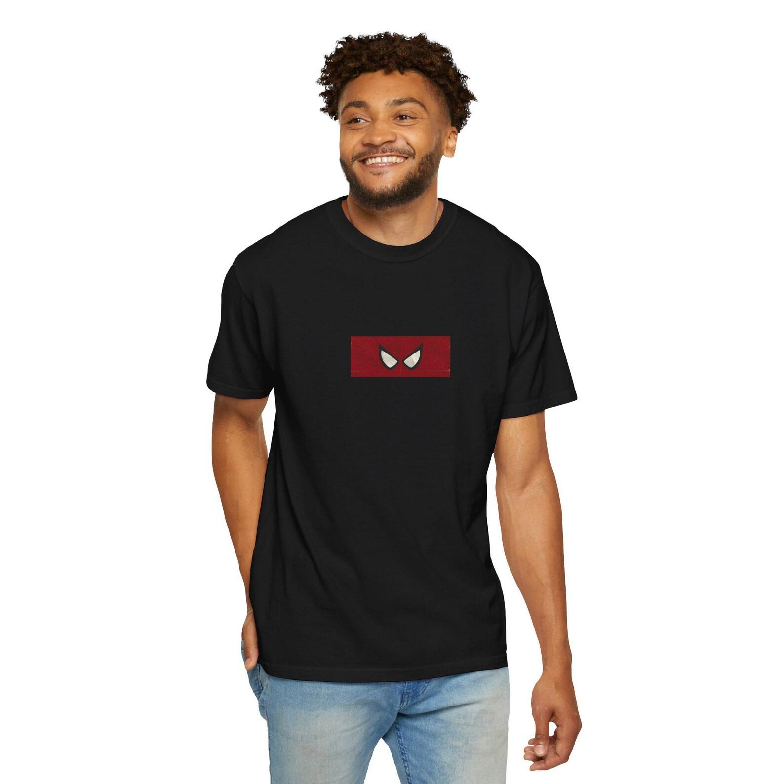 Red Mask Eyes T-Shirt | Minimal Superhero Face Tee S