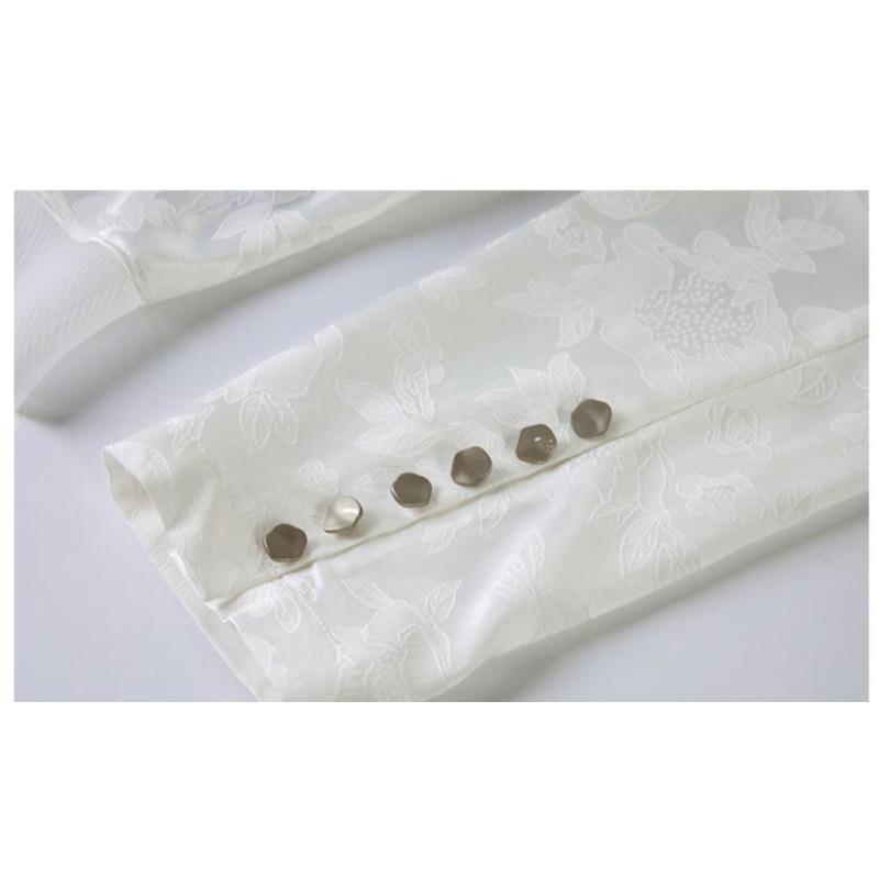 Chemisier à boucle avec peinture à l'encre chic pour femme - Ourlet irrégulier, haut de style estival avec manches en mousseline