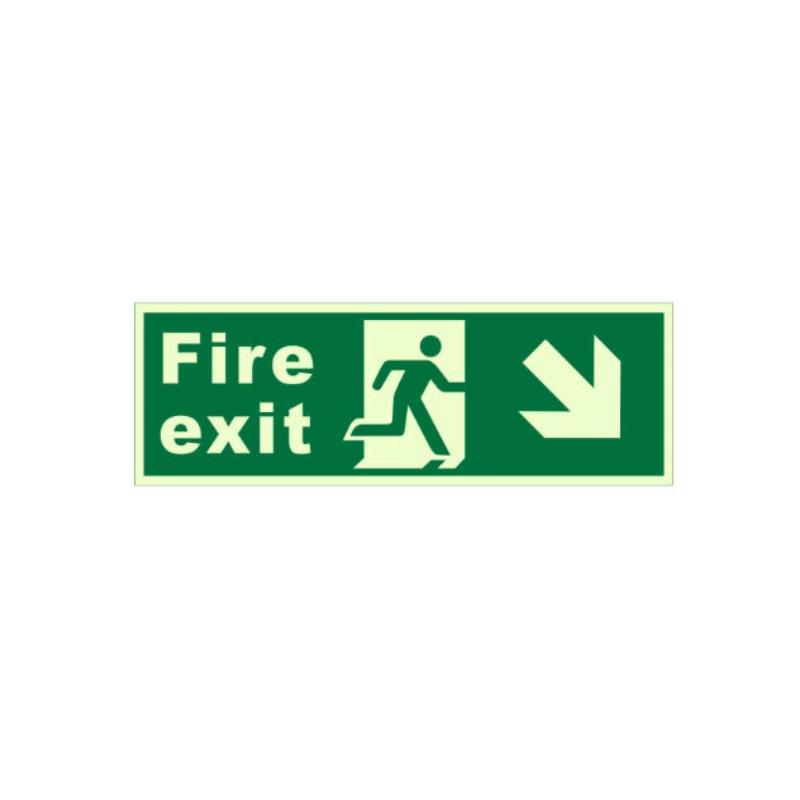 1 Sheet Glow-In-The-Dark Safety Exit Emergency Passage Sign Label Sticker Luminous Escape Direction Guide Sign Stickers