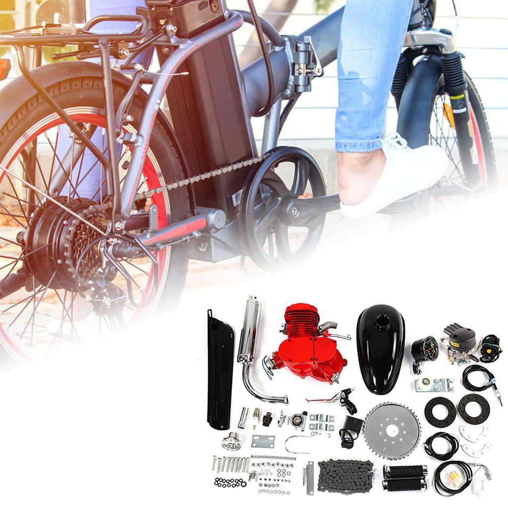 80CC Bike Motorized Bicycle 2?Stroke Cycle Petrol Gas Engine Motor Kit Set Speedometer