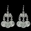 Women's Ethnic Jewelry Vintage Coins Drop Dangle Hook Long Chandelier Earrings
